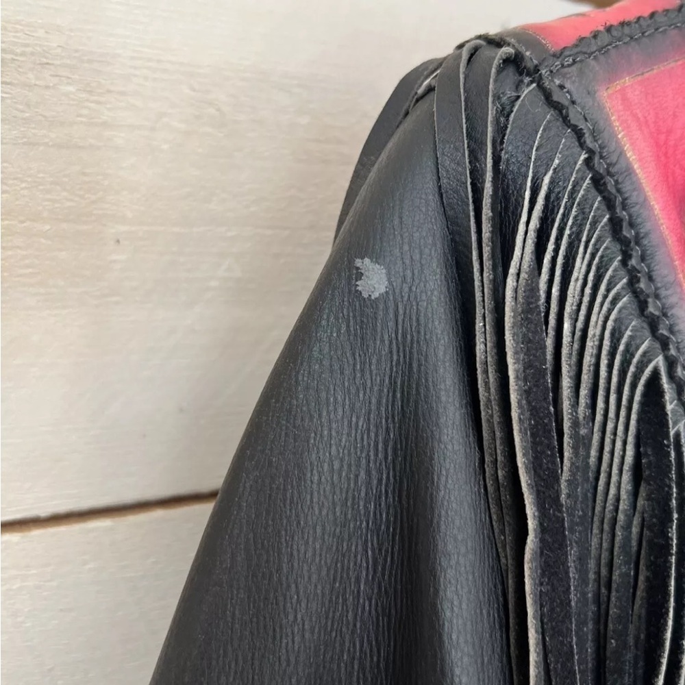 Handmade Wilderness Wayne Nashville Cowboy Leather Jacket Black Fringe sz S - Picture 12 of 12
